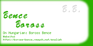 bence boross business card